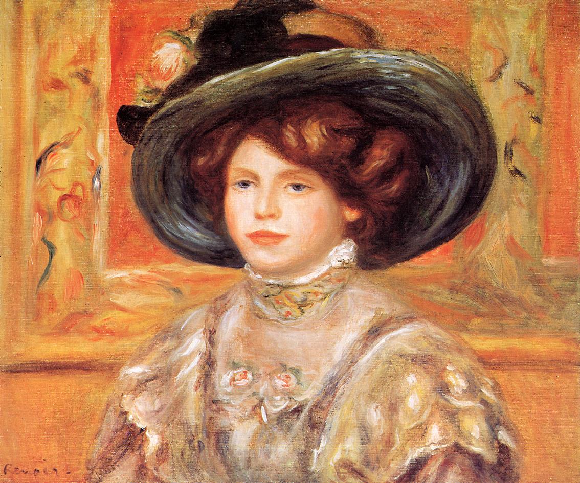 Young woman in a blue hat 1900